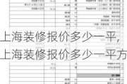 上海装修报价多少一平,上海装修报价多少一平方