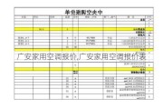 广安家用空调报价,广安家用空调报价表