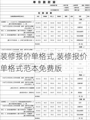 装修报价单格式,装修报价单格式范本免费版