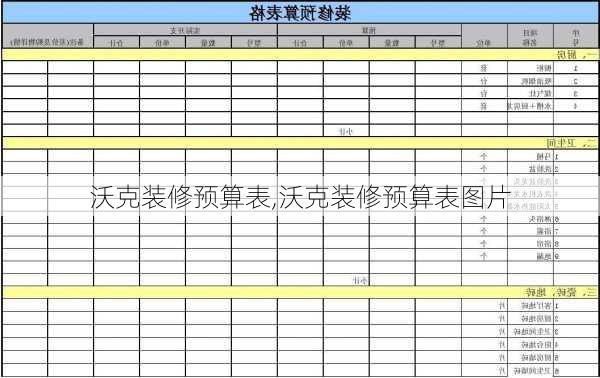 沃克装修预算表,沃克装修预算表图片
