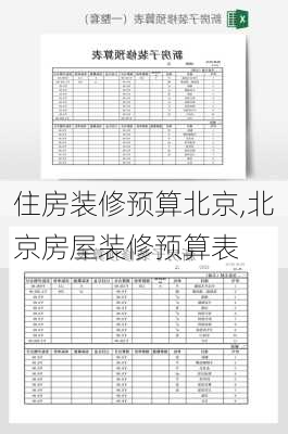 住房装修预算北京,北京房屋装修预算表