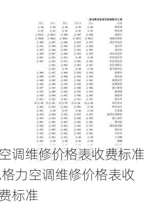 空调维修价格表收费标准,格力空调维修价格表收费标准