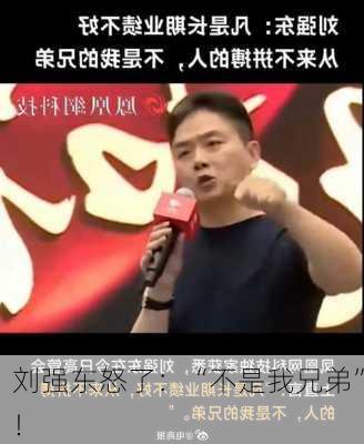 刘强东怒了：“不是我兄弟”！