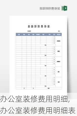 办公室装修费用明细,办公室装修费用明细表