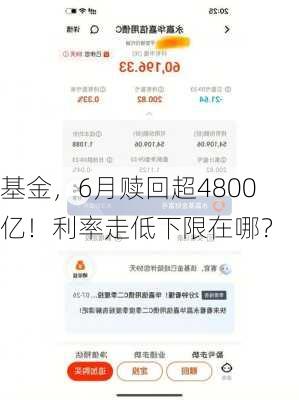 
基金，6月赎回超4800亿！利率走低下限在哪？