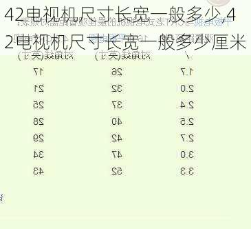 42电视机尺寸长宽一般多少,42电视机尺寸长宽一般多少厘米