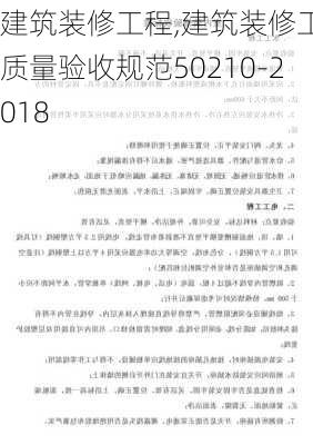 建筑装修工程,建筑装修工程质量验收规范50210-2018