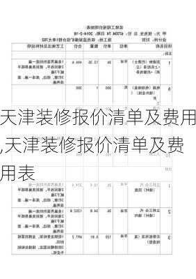 天津装修报价清单及费用,天津装修报价清单及费用表