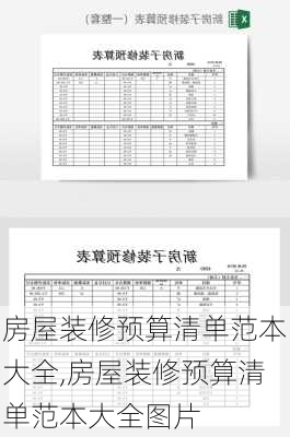 房屋装修预算清单范本大全,房屋装修预算清单范本大全图片