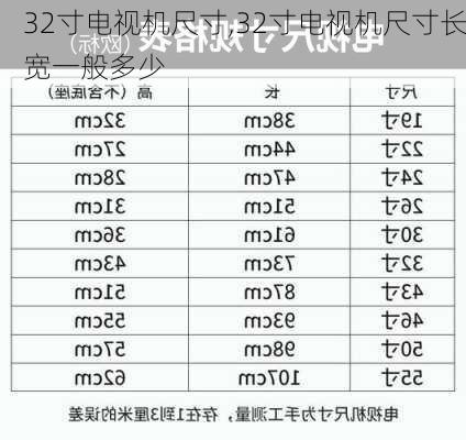 32寸电视机尺寸,32寸电视机尺寸长宽一般多少