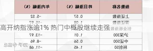 
高开纳指涨逾1% 热门中概股继续走强