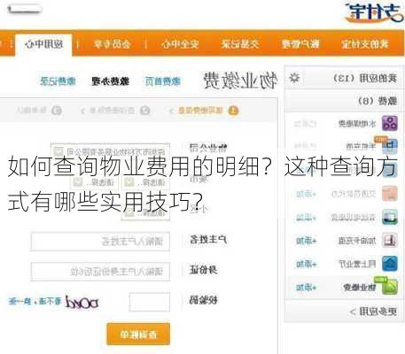 如何查询物业费用的明细？这种查询方式有哪些实用技巧？