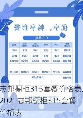 志邦橱柜315套餐价格表,2021志邦橱柜315套餐价格表